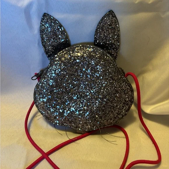 Crewcuts Purse Bag Emoji Rabbit Bunny Silver Glitter Shimmer Small - Picture 2 of 6